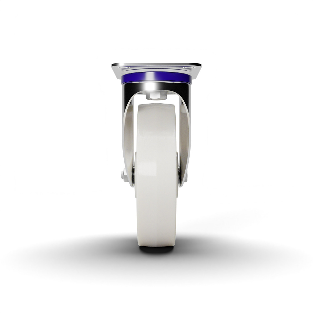 Roulette pivotante INOX, avec roue en polyamide, roulement &agrave; billes