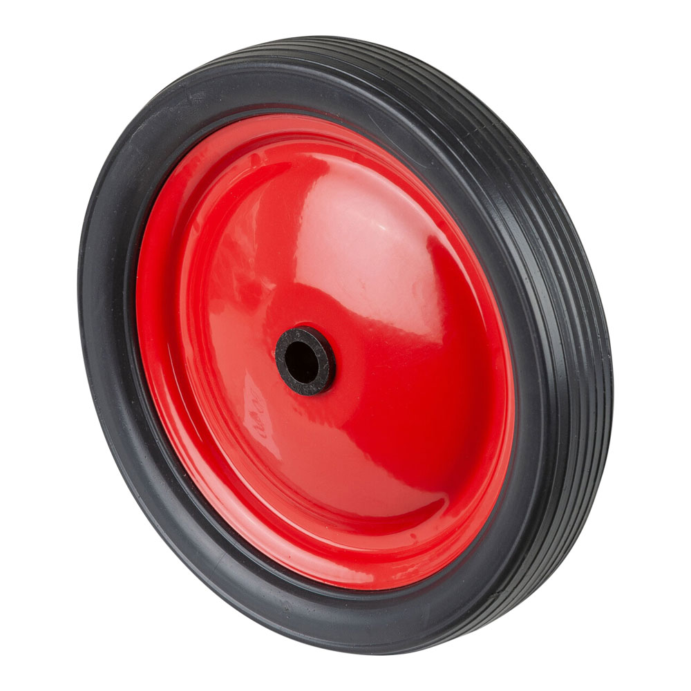 Roue en acier rouge, PVC noir, palier lisse - Roues - MAPO AG
