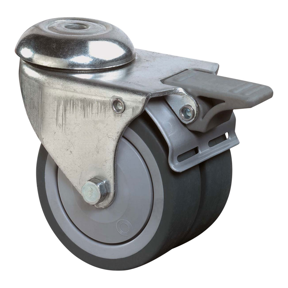 EXCOLO Apparaterollen 50–100 Mm, Gummi Grau, Mit Platte Oder Rückenloch – Bockrolle, Lenkrolle & Bremse Bockrolle Mit Bremse EXCOLO Apparaterollen 50–100 Mm, Gummi Grau, Mit Platte Oder Rückenloch – Bockrolle, Lenkrolle & Bremse Bockrolle Mit Bremse