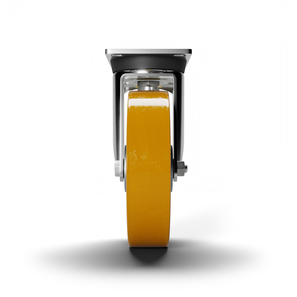 Roulette pivotante, charges lourdes, avec bande de roulement en polyur&eacute;thane, roulement &agrave; billes