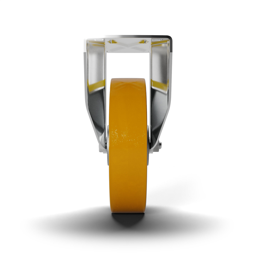 Roulette fix, charges lourdes, avec bande de roulement en polyur&eacute;thane, roulement &agrave; billes