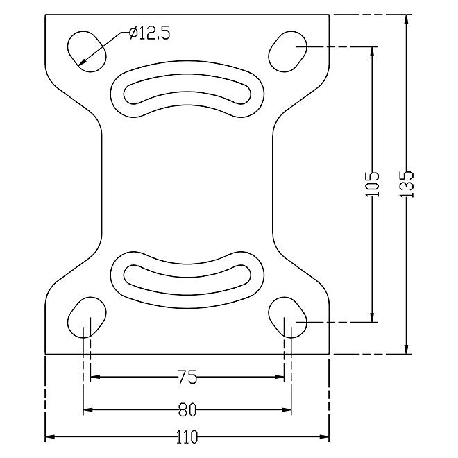 Bockrolle verzinkt, Platte 