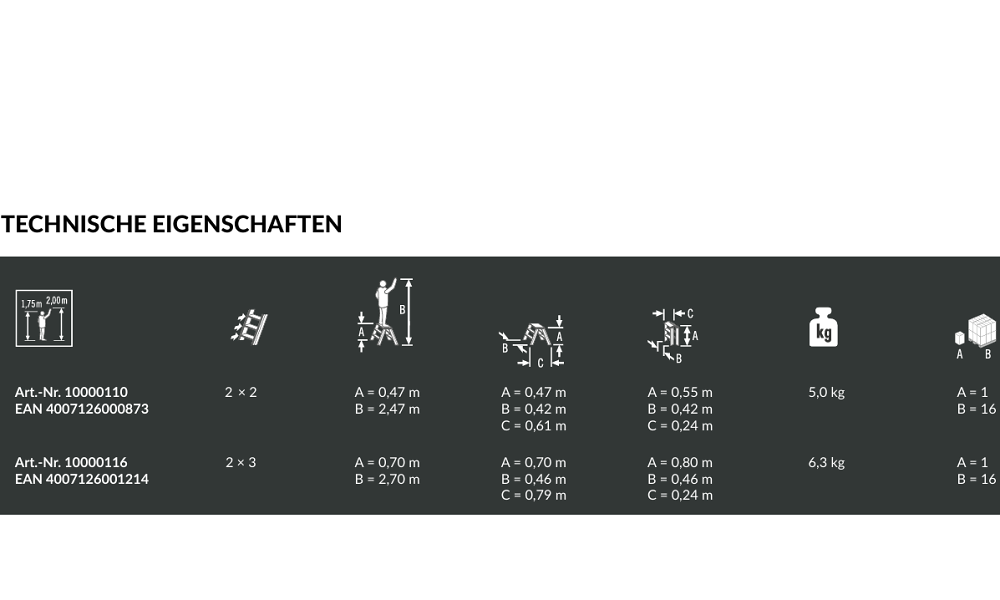 Doppelstufenleiter D80 HAILO