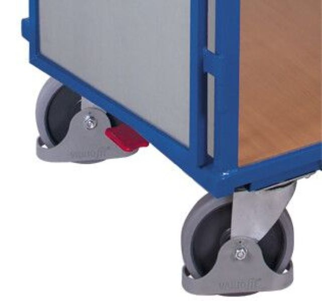 Etagenwagen, Doppelfl&uuml;gelt&uuml;r mit Drehgriff, 4 variable B&ouml;den