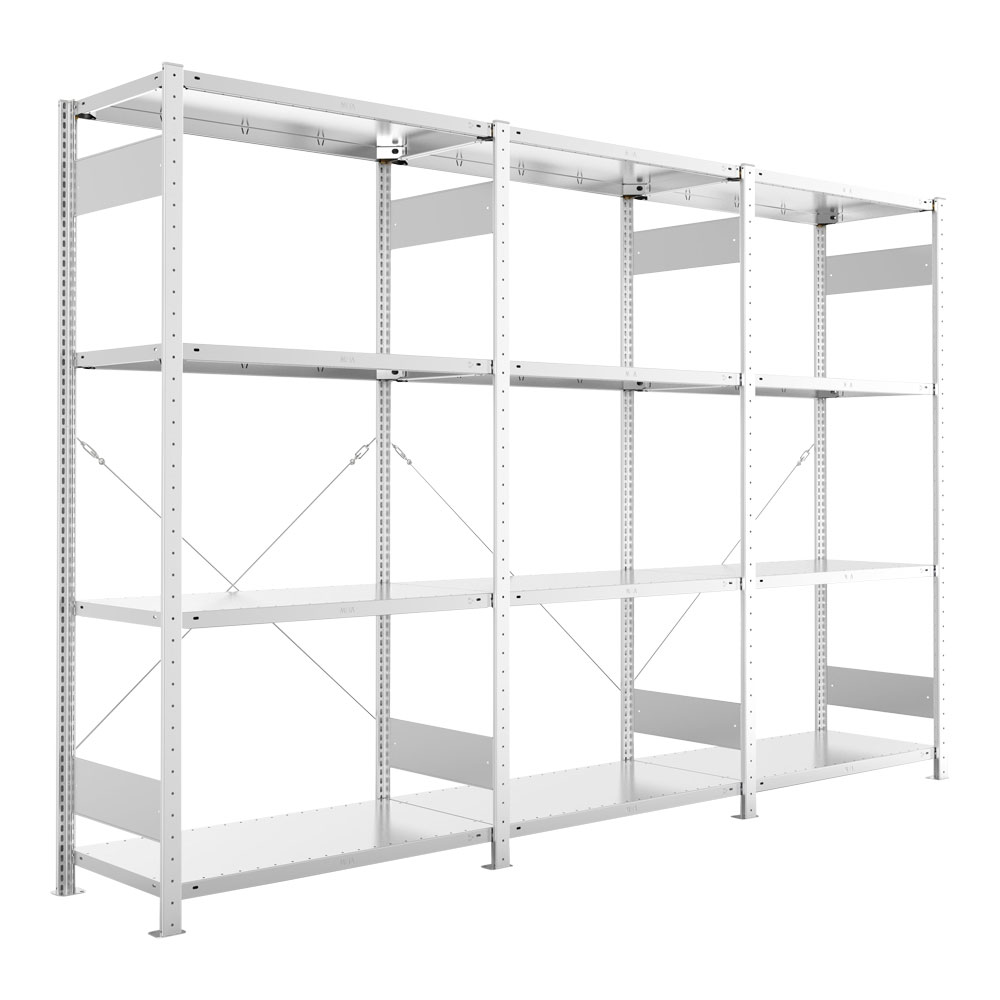 Fachbodenregal Meta Clip 3 Felder 2000x3068x536 mm vzk - Meta Clip-Sets ...