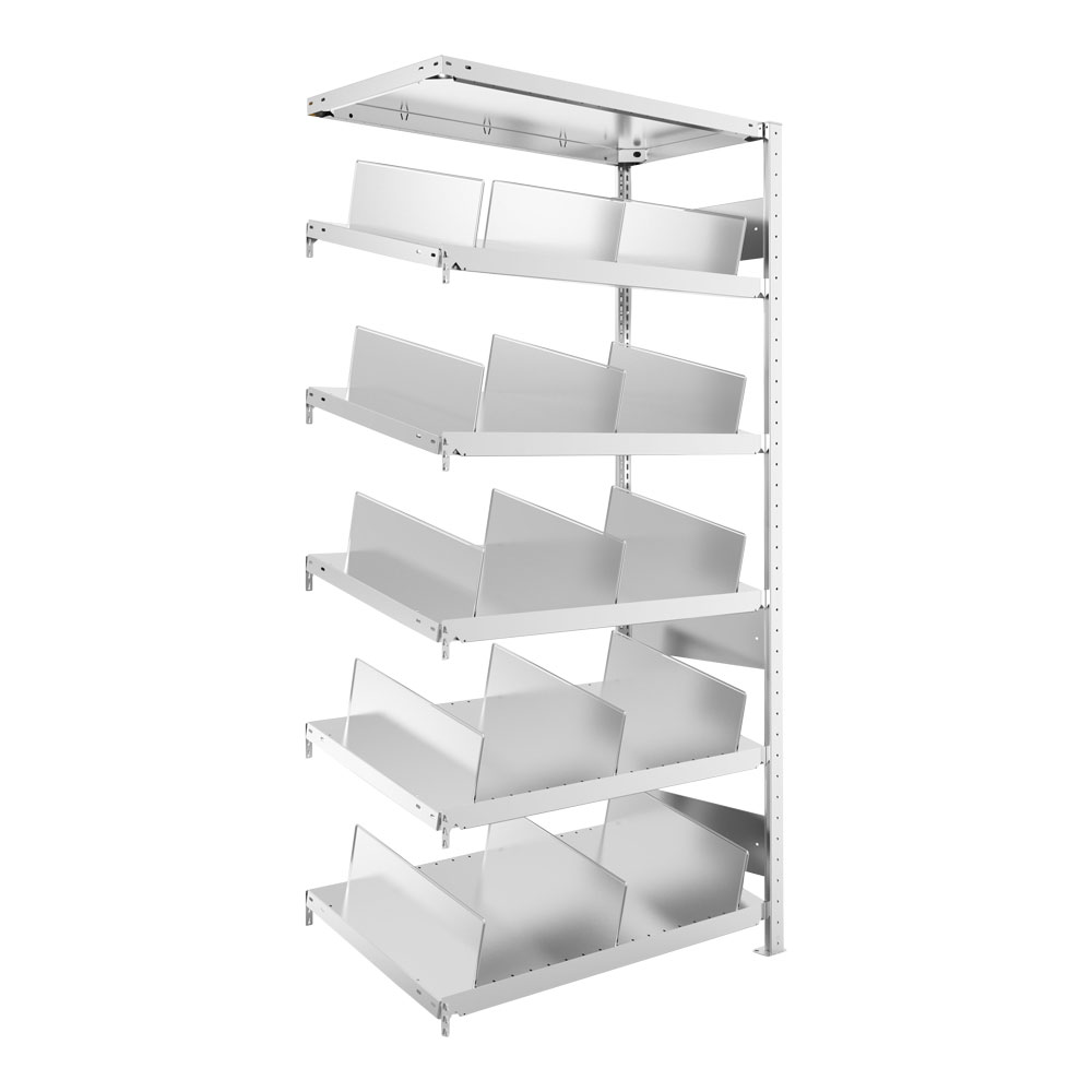 Schr&auml;gbodenregal Meta Clip S3 Anbauregal 2000x1000x500 mm