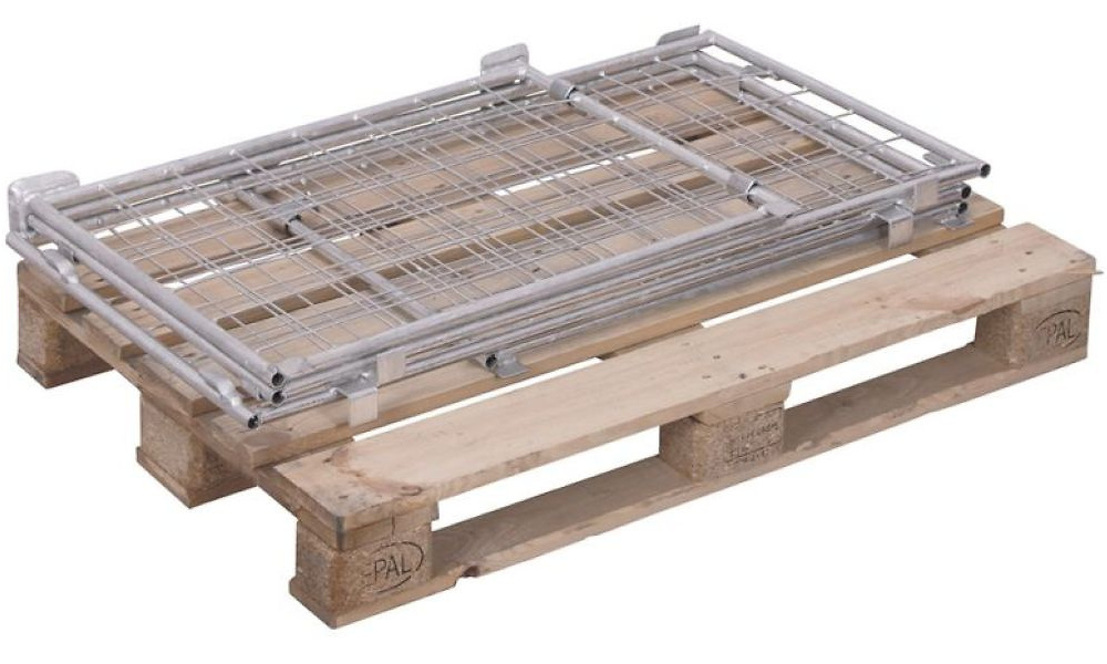 Cadre-palette grillag&eacute; pliable type 62, zingu&eacute;