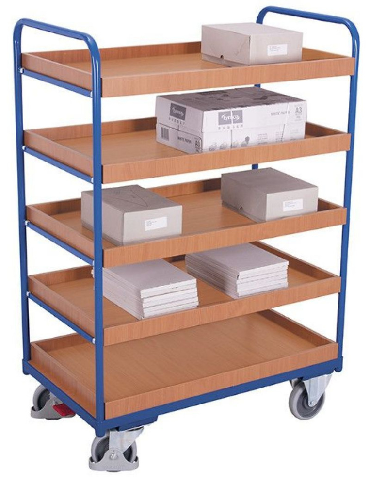 Hoher Etagenwagen mit 5 Tabletts, 815 x 455 mm, TF 250 kg,