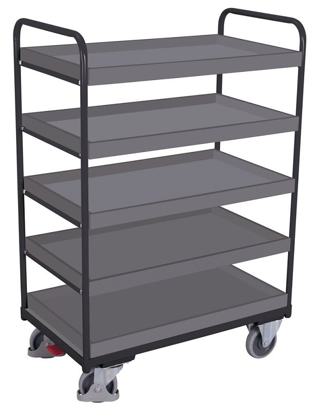 Hoher Etagenwagen mit 5 Tabletts, 815 x 455 mm, TF 250 kg,