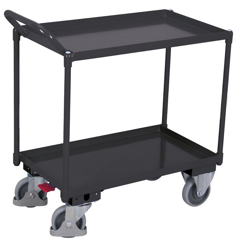 Tischwagen mit 2 Ladefl&auml;chen, Stahlkonstruktion mit Rand,