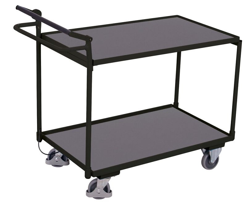 Chariot &agrave; 2 &eacute;tag&egrave;res avec syst&egrave;me de blocage