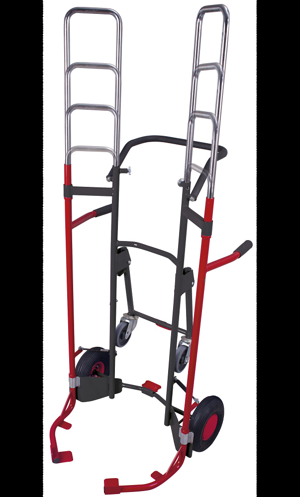 Diable porte-pneus t&eacute;l&eacute;scopique avec 2 roues de support