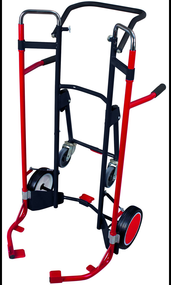 Diable porte-pneus t&eacute;l&eacute;scopique avec 2 roues de support