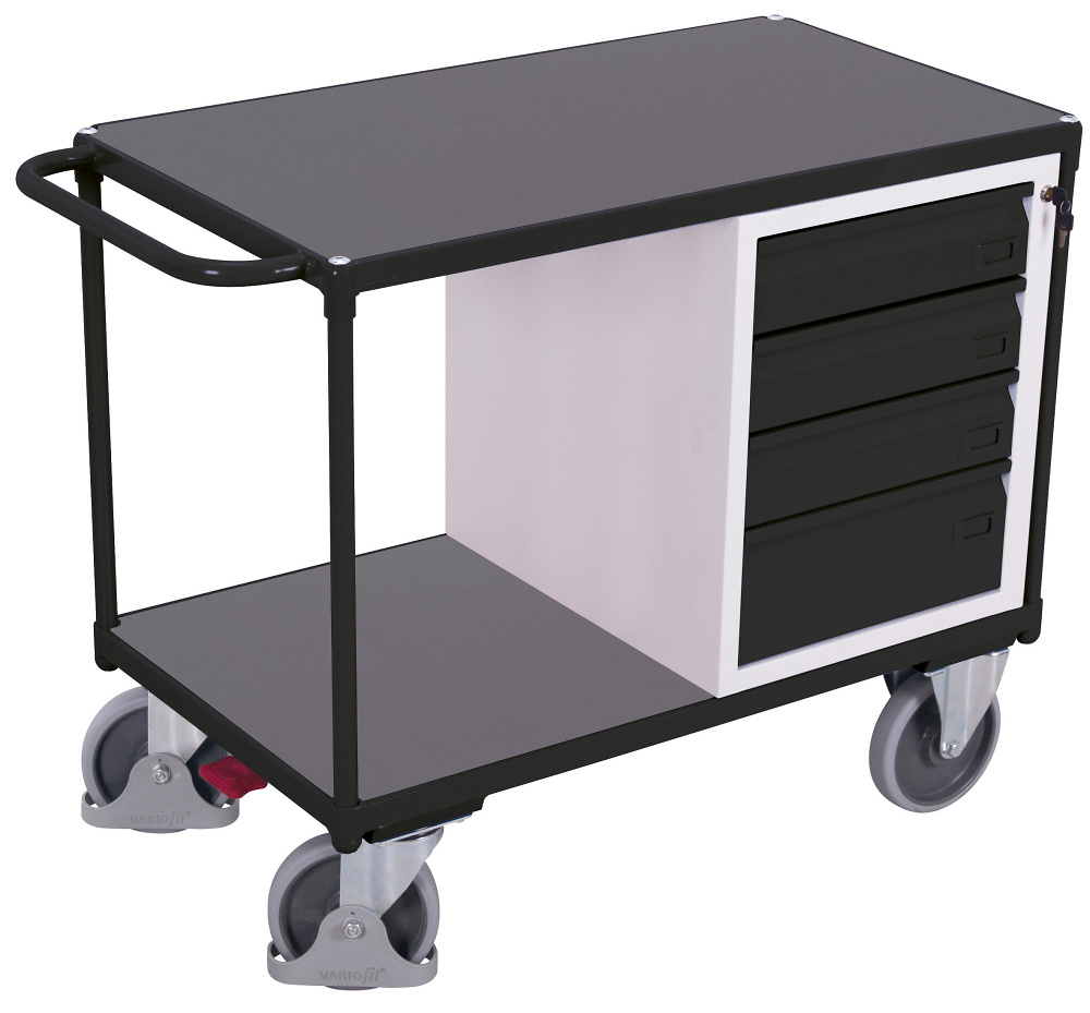 Werkstattwagen, 2 Ladefl&auml;chen, Schubladenschrank,