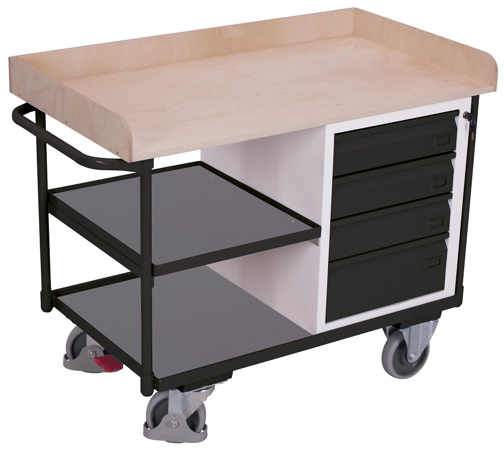Werkstattwagen, 3 Ladefl&auml;chen, 1 Schubladenschrank,