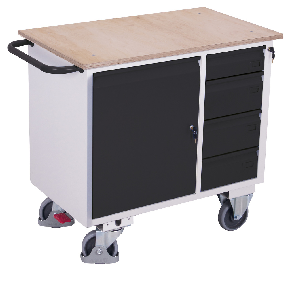Werkstattwagen, Stahlkonstr., 1 Schrank, 4 Schubladen,