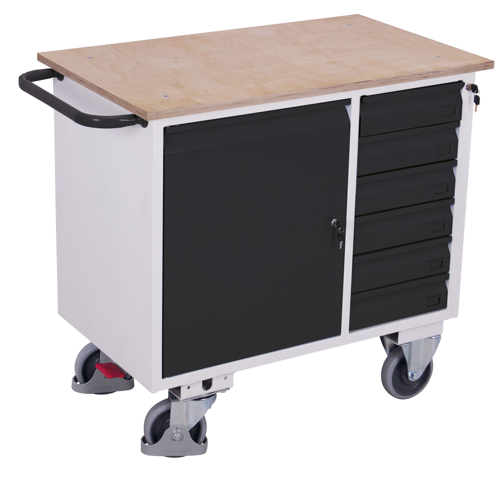 Werkstattwagen, Stahlkonstr., 1 Schrank, 6 Schubladen,